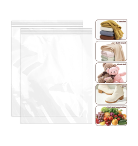 Grands sacs de rangement transparents à fermeture éclair 18x24 pouces, pochettes réutilisables en plastique avec fermeture éclair pour vêtements, couvertures, chaussures, jouets, organisation - Product Image 5
