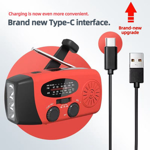 <span class=keywords><strong>Radio</strong></span> de Supervivencia Recargable, <span class=keywords><strong>Radio</strong></span> de Emergencia AM/FM con Manivela, Linterna con <span class=keywords><strong>Tres</strong></span> Niveles de Brillo - Product Image 4