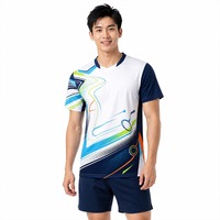 Fabricant OEM ODM, maillot de badminton et de tennis personnalisé à séchage rapide, respirant, col en V, impression par sublimation, uniforme d'équipe pour match