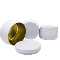 Boîte à bougie en fer blanc ronde vide de 8 oz avec couvercle D&G