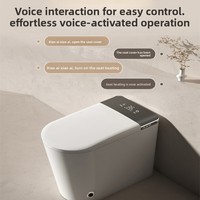 WC intelligent carré avec télécommande, capteur de pied, commande vocale IA, siège chauffant, fonctionnement automatique, S-Trap