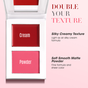 Finish Vibrant Double-Take High Pigment Rosy Blush Matte & Dew Orange Red Blush Palette <span class=keywords><strong>Crame</strong></span> & Powder cheek blush - Product Image 4