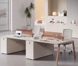 Meja 6 meja, dapat diatur, Meja kerja, kantor, empat tempat duduk, furnitur modular, Kantor <span class=keywords><strong>12</strong></span> orang - Product Image 3