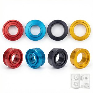 맞춤형 CNC 터닝 6061 알루미늄 정밀 아노다이징 처리된 나사산 보어 링 부싱, 맞춤형 색상 OEM 가공 서비스 - Product Image 1