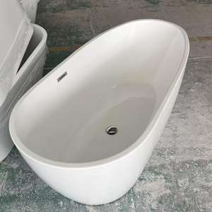 Moderne Vrijstaande Ovale Milieuvriendelijke Spa-Badkuip Glanzend Wit Puur Acryl Luchtmassage 60gal + Drainer Inbegrepen 3 Jaar - Product Image 5