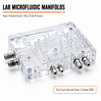 Plaque fluide de laboratoire haute pression en PMMA usinée sur mesure par CNC pour collecteur microfluidique