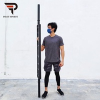 PILOT SPORTS Barre de musculation en acier multi-poignées 20 kg 220 cm, équipement d'entraînement de force pour salle de sport commerciale