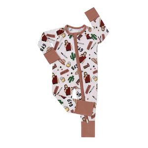 Pijamas de Bambú Personalizadas para Bebé con Cremallera Bidireccional, Pijamas Convertibles para <span class=keywords><strong>Recién</strong></span> <span class=keywords><strong>Nacidos</strong></span>, Pijamas de Bambú para <span class=keywords><strong>Bebés</strong></span> Niños y Niñas - Product Image 1