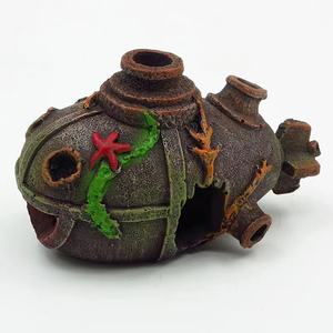 Mini Sottomarino Decorativo per Acquario, Sfondo a Forma di Nave in Cattiva Stagione, Grotta per Gamberetti e Pesci, Accessori per Acquario - Product Image 5