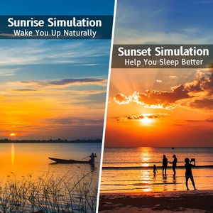 Đèn Độ Sáng 20 Cấp Chất Lượng Đồng Hồ Báo Thức Ánh Sáng Mặt Trời Đồng Hồ Báo Thức Mặt Trời Mọc Tốt Nhất 2021 Đèn Báo Thức - Product Image 6