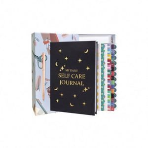Coffret Cadeau Agenda de Bien-être avec Couverture Rigide en Tissu et Reliure Spirale – Option Logo Personnalisé - Product Image 5