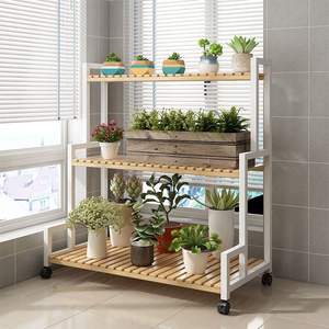 Support à fleurs en métal trapézoïdal sur pied pour salon intérieur, support à plantes succulentes à plusieurs niveaux, support à plantes en herbe, élégant présentoir à fleurs - Product Image 4