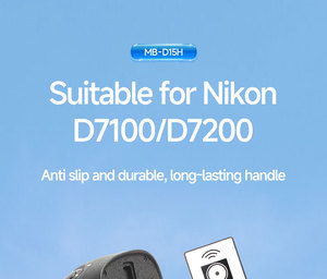 Phụ kiện kẹp pin <span class=keywords><strong>MB</strong></span>-<span class=keywords><strong>D15</strong></span> cho bộ máy ảnh <span class=keywords><strong>Nikon</strong></span> D7100/<span class=keywords><strong>D7200</strong></span> bao gồm các tính năng pin và kẹp với điều khiển từ xa - Product Image 2