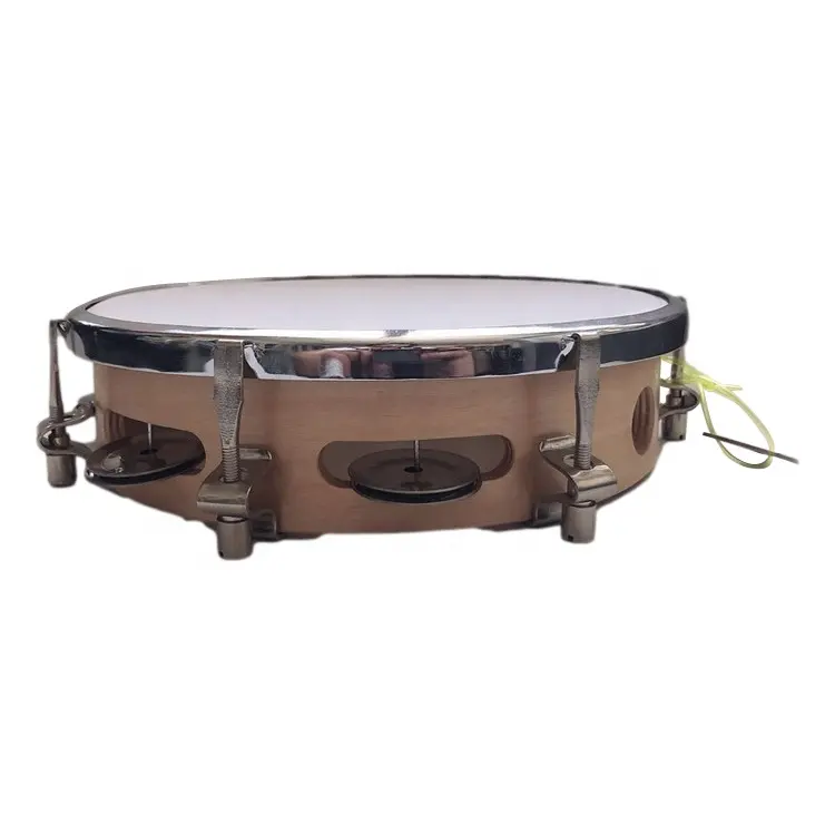 Tambourine Sản xuất tại Trung Quốc Sản phẩm nhựa da gỗ Tambourine trẻ em nhạc cụ lưỡi trống Tay Pan