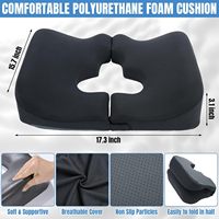 Coussin de hanche en mousse à mémoire de forme à découpe en T pour le coccyx, prêt à être expédié, pour soulager la pression des plaies de dénutrition lors de la position assise et alitée