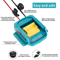Adaptateur compatible avec batterie 18V BL1860, matériau ABS, convertisseur DIY avec câble pour batteries au lithium