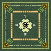 Tapis de jeu de Mahjong américain Funky Trade, motif Fortune Fa, style oriental, tapis de table carré, insonorisant, antidérapant, en caoutchouc