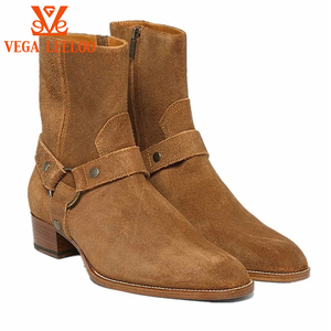 New Trendy Brand <strong>Boots</strong> Side Zip <strong>Flat</strong> Fashion Business Ankle Genuine <strong>Leather</strong> Chelsea <strong>Boots</strong> Men Plus Size 48 - Product Image 6