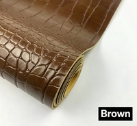 Tissu en cuir synthétique PU gaufré crocodile 1,0 mm pour canapés, sacs et projets DIY