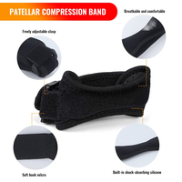 Sangle de soutien stabilisatrice rotulienne pour soulager la douleur au genou, idéale pour la randonnée, le football, la course à pied, avec fonction de protection.