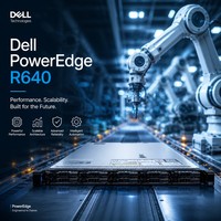 Serveur Dell PowerEdge R640 1U, système avec 32 Go, 64 Go ou 128 Go de mémoire DDR4 2666/2933 MT/s RDIMM, compatible avec la virtualisation