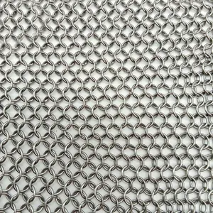 Wholesale Customization Brass Chain Ring Mesh Ring Curtains Metal Screen Mesh For Decorative Drapery