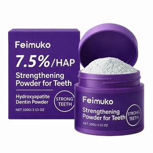 Etiqueta privada Logotipo personalizado Menta Sabor Blanqueamiento de <span class=keywords><strong>dientes</strong></span> Dental Reducir <span class=keywords><strong>sarro</strong></span> Aliento fresco <span class=keywords><strong>Dientes</strong></span> Polvo blanqueador blanco - Product Image 1