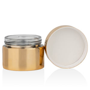 Tarro de crema cosmética para el cuidado de la piel de vidrio 5ml 10mL 1oz 30g 50g 100G 200g Tarro de vidrio dorado plateado con tapa - Product Image 4