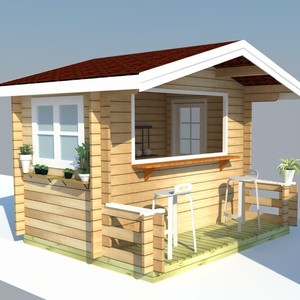 Pavillon en bois imperméable pour jardin, structure mobile en bois, kiosque de vente extérieur - Product Image 2