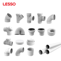 LESSO Australian Standard Dn50 65 100 150 Plastique UPVC Matériaux de plomberie Haute résistance aux chocs Plastique PVC Tuyau de vidange Drainage