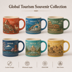 Tazas de Cerámica de Recuerdo Peruanas, Taza de Regalo Turístico Personalizada con Diseño del Patrón de Machu Picchu, Taza de Café de Porcelana, Venta al Por Mayor OEM ODM - Product Image 6