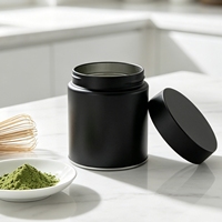 Boîte en métal ronde personnalisée pour poudre de matcha, conteneur d'emballage hermétique vide avec couvercle à vis, logo personnalisé, boîte à thé, café, matcha