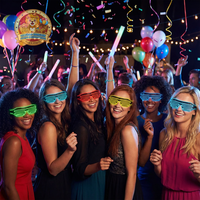 Lunettes de rave LED colorées et clignotantes, déguisement de DJ pour Halloween, Thanksgiving, décorations de fête lumineuses variées en plastique, pour enfants