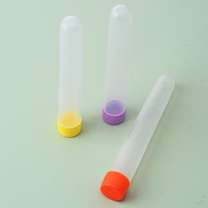 Botella dispensadora de tubo de ensayo de plástico delgado transparente de 10ml con tapa de cepillo Colección de muestras Cilindro de PP - Product Image 2