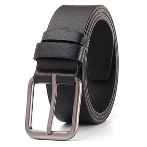 حزام رجالي غربي عالي الجودة بإبزيم حديدي، حزام جلد صناعي مطبوع ومنقوش للرجال - Product Image 2