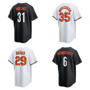 Alta qualidade novo 2024 camisas de beisebol costuradas por atacado uniformes pretos masculinos baratos da equipe de softball #31 Marlins #8 Ripken Jr