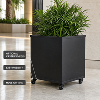 Jardinière carrée haute en métal, en acier galvanisé et alliage d'aluminium, pour extérieur, pot de fleurs long, résistant à la rouille, décoration de jardin, fourni par l'usine