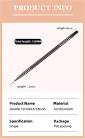 Vente en gros de vernis à ongles de salon professionnel Stylo à double tête Outil de manucure 2 en 1 avec brosse en nylon Pinceau à poudre pour ongles en gros