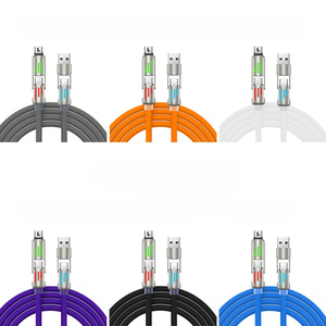 Cable de Datos Cuatro en Uno con Columna de Luz RGB, Cable de Carga Súper Rápida Tipo-C 2 en 2 PD, Compatible con iPhone y Android - Product Image 6