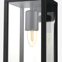 Lampe murale extérieure en aluminium noir et verre, lanterne rétro, luminaire AC 220V, éclairage de jardin et de terrasse