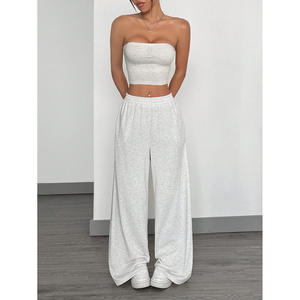 Pantalons <span class=keywords><strong>de</strong></span> sport décontractés amples <span class=keywords><strong>de</strong></span> haute qualité en gros, respirants, à séchage rapide, tendance, polyvalents, <span class=keywords><strong>de</strong></span> couleur unie, pour femmes - Product Image 2