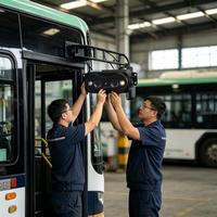 Compteur binoculaire robuste pour véhicules, pour le suivi du flux de passagers, stable jour/nuit, prend en charge les protocoles personnalisés pour les projets de flottes de transport