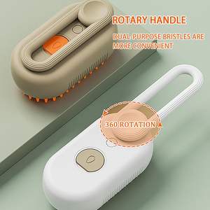 Neues Design 3 in 1 Silikon Haustier Steamy Groom ing Brush Dampf Haaren tfernungs werkzeug Kamm Hund Katze Selbst reinigende Sprüh bürste - Product Image 5