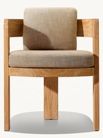 Ensemble de chaises de salle à manger et table basse en teck massif pour l'extérieur, avec fauteuil, pour jardin, salon et parc