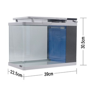 Glass <b>Aquarium</b> With Integrated <b>Filter</b> And Oxygen Generator 39x22.5x30.5cm Small Desktop Eco Tank For Home Use - Product Image 1