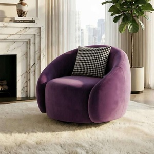 Sillón Giratorio de Lujo Estilo Nórdico, Silla de Tela Simple Color Caramelo, Silla de Descanso para Sala de Estar, Hotel, Salón de Belleza, Recepción - Product Image 3