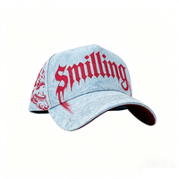 Casquette de baseball unisexe personnalisée avec broderie 3D japonaise et strass, style Y2K streetwear, couronne haute, 5 panneaux, réglable