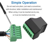 Connecteur Ethernet 6P6C RJ12 femelle avec bornier modulaire à 6 broches, adaptateur CCTV, câble audio téléphonique