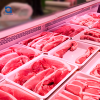 Réfrigérateur-congélateur commercial pour supermarché, refroidissement direct, dégivrage automatique, 4 étagères pour la présentation de viande fraîche, contrôle numérique 2