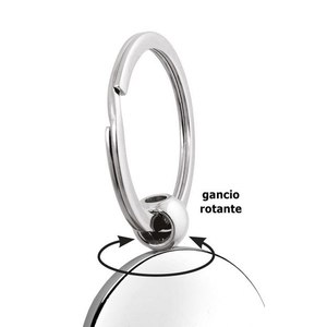 Porte-clés en métal avec logo personnalisé, D.30mm, rond, poli, sans boîte - Product Image 2
